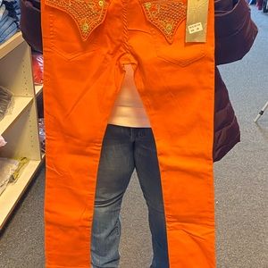 Women’s orange Robin’s Jeans